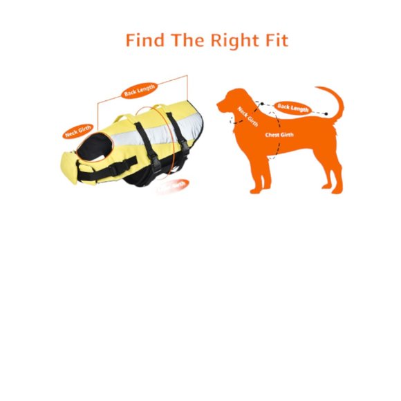 Amazon Basics Dog Adjustable Life Jacket with Reflective Stripes Yellow  Medium - Picture 3 of 14
